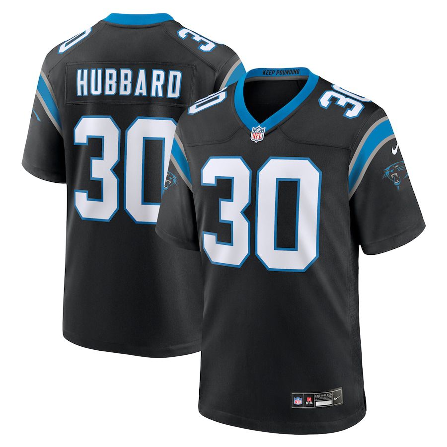 Men Carolina Panthers #30 Chuba Hubbard Nike Black Team Game NFL Jersey
